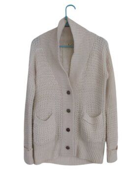 Takeout White Button Down Sweater